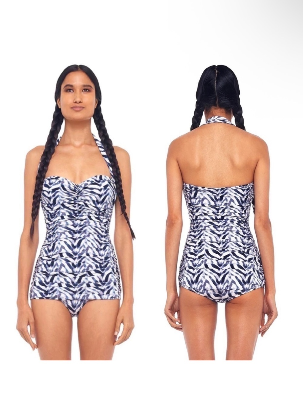 NWT Norma Kamali Chevron Zebra Swim XS